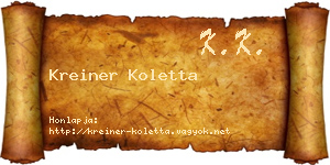 Kreiner Koletta névjegykártya